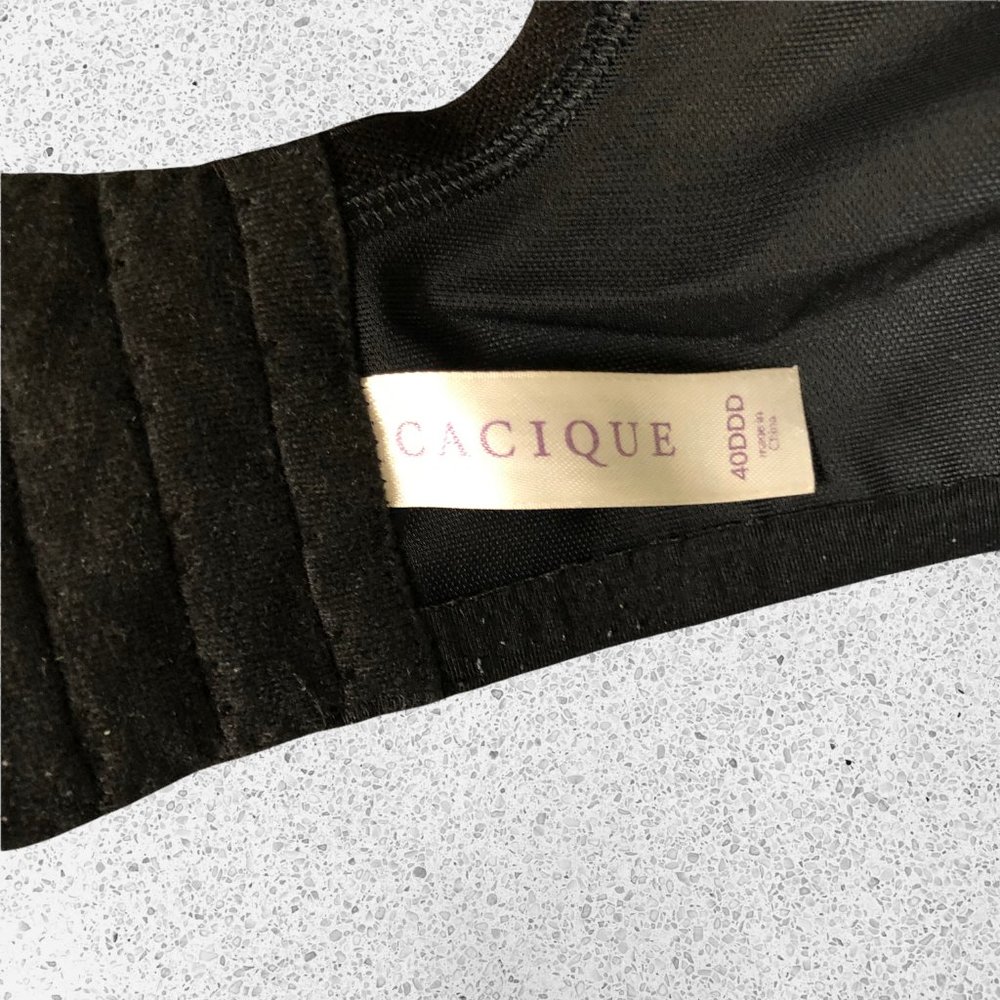 Cacique Black Satin Full Coverage Underwire 40ddd… - image 5